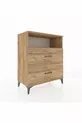 Commode Hyperion à un seul étagère et 2 tiroirs en pin-pin