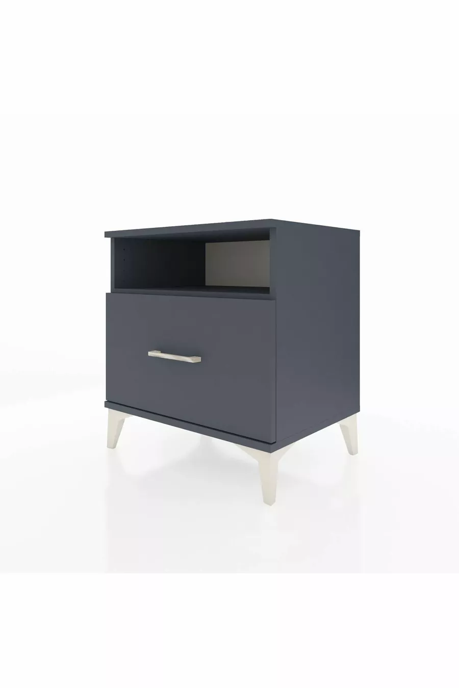 Table de chevet Hyperion avec une étagère et un tiroir, anthracite-anthracite