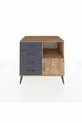 Commode Kronos à une étagère, 4 tiroirs et une porte, Pin-Pin/Anthracite