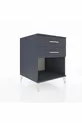 Table de chevet Kronos à 2 tiroirs Anthracite-Anthracite