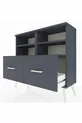 Commode Arges 4 étagères 2 tiroirs Anthracite-Anthracite