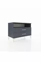 Commode Hyperion à une étagère et 2 tiroirs Anthracite-Anthracite