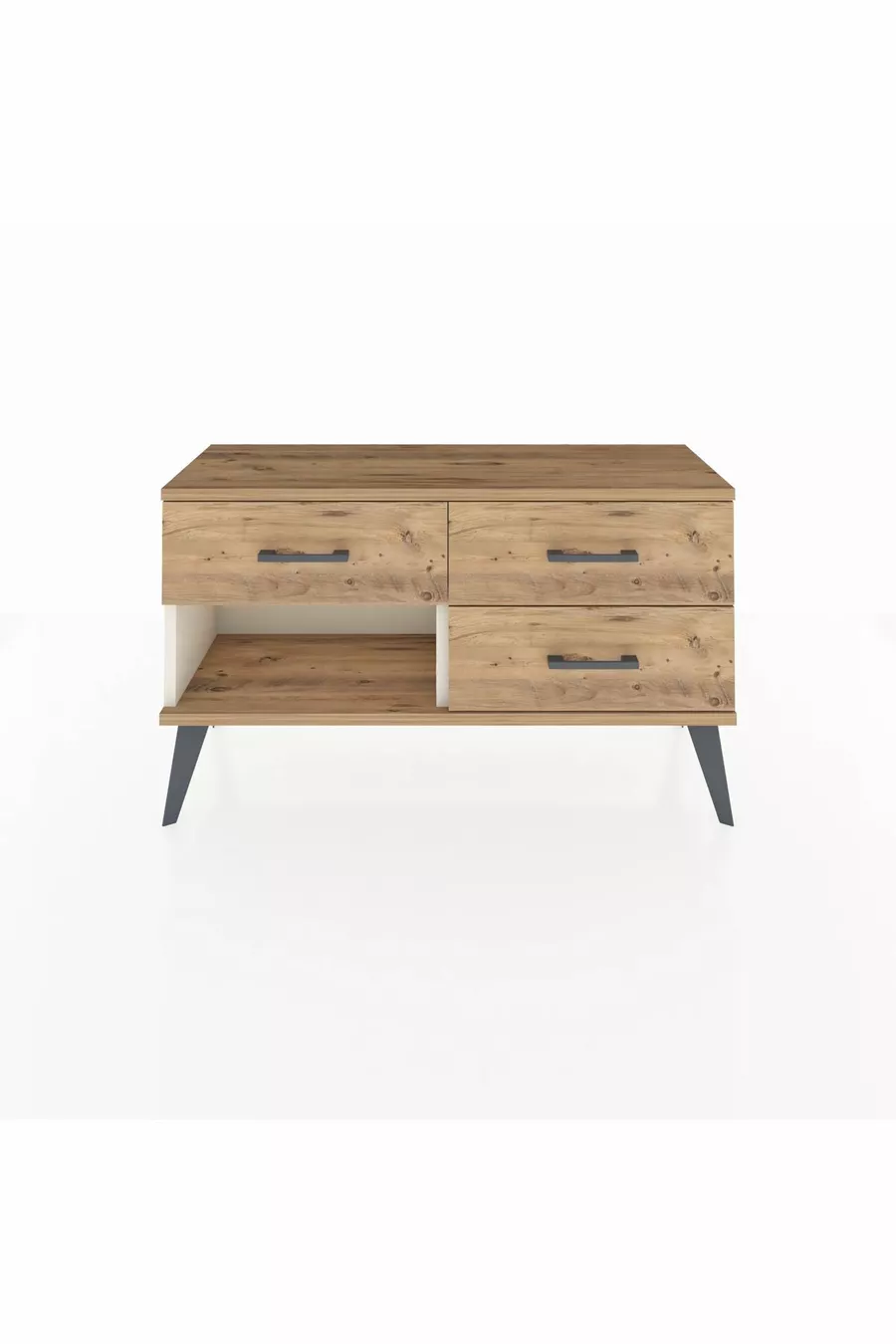 Commode Arges à 3 tiroirs Pierre de lune-Pin
