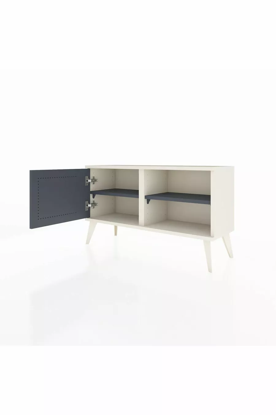 Commode Arges 2 étagères avec 1 porte Pierre de lune-Anthracite