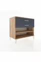 Commode Hyperion à une étagère et 2 tiroirs Pin-Anthracite