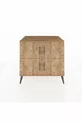 Commode Kronos à 2 étagères et 4 portes Pin-Pin/Marbre blanc