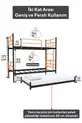 Lit superposé Koza avec tiroirs, compatible avec trois personnes, métal orange