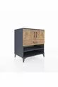 Commode Kronos avec 3 étagères, 1 tiroir et 2 portes, Anthracite-Sapin