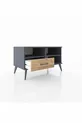 Commode Hyperion 2 étagères avec un tiroir Anthracite-Anthracite/Merisiers