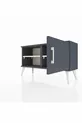 Commode Arges avec 2 étagères et une porte Anthracite-Anthracite/Marbre