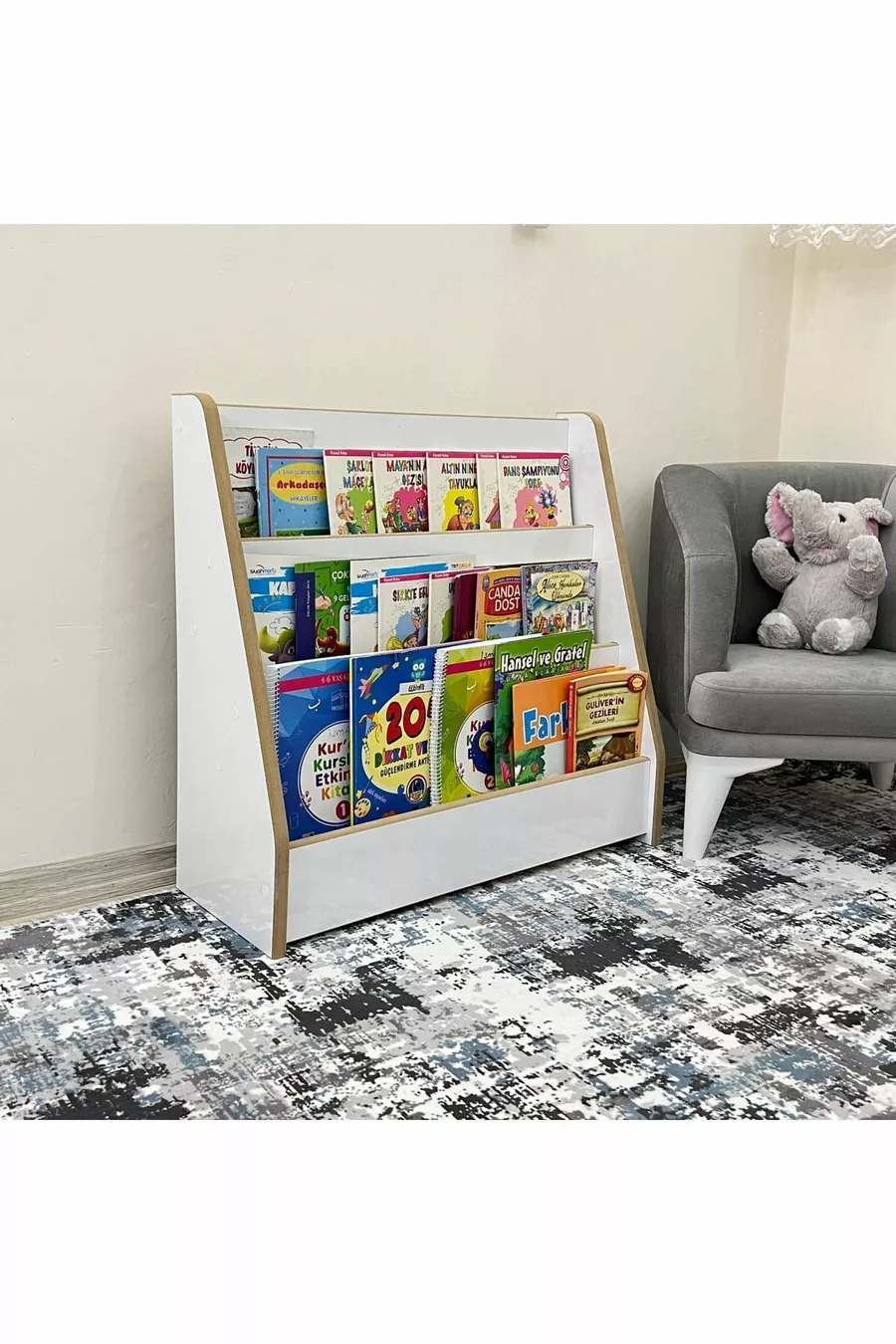Bibliothèque à 3 étagères Melis - Chambre de bébé et d'enfant Bibliothèque Montessori à 3 étagères Melis