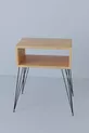 Table de chevet métallique sur pieds - Chêne