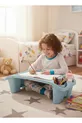 Bureau de loisir en plastique, table pour ordinateur portable, bleu