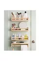 Étagère murale en bois 4 pièces pour bureau-salle de bain-cuisine, réversible, avec colle et supports de fixation à vis inclus