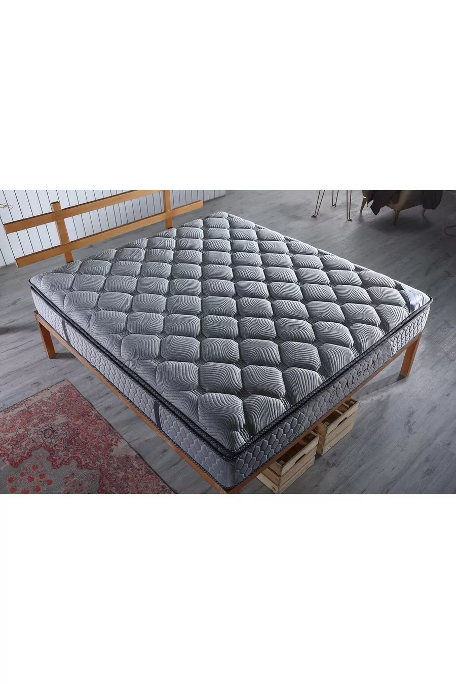 Matelas Alpha Super Luxe Orthopédique avec Coussin et Matelas Confort à Ressorts Ensachés