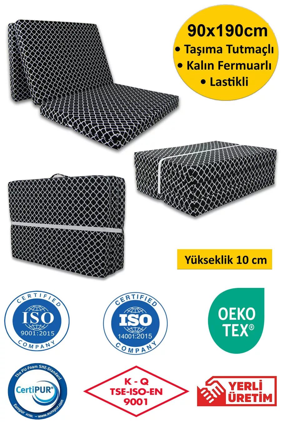 Coussin de lit en mousse pliable cm