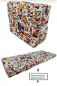 Lit pliant simple avec matelas en mousse, coussin en mousse épaisse, X cm, gris, motif LOVE