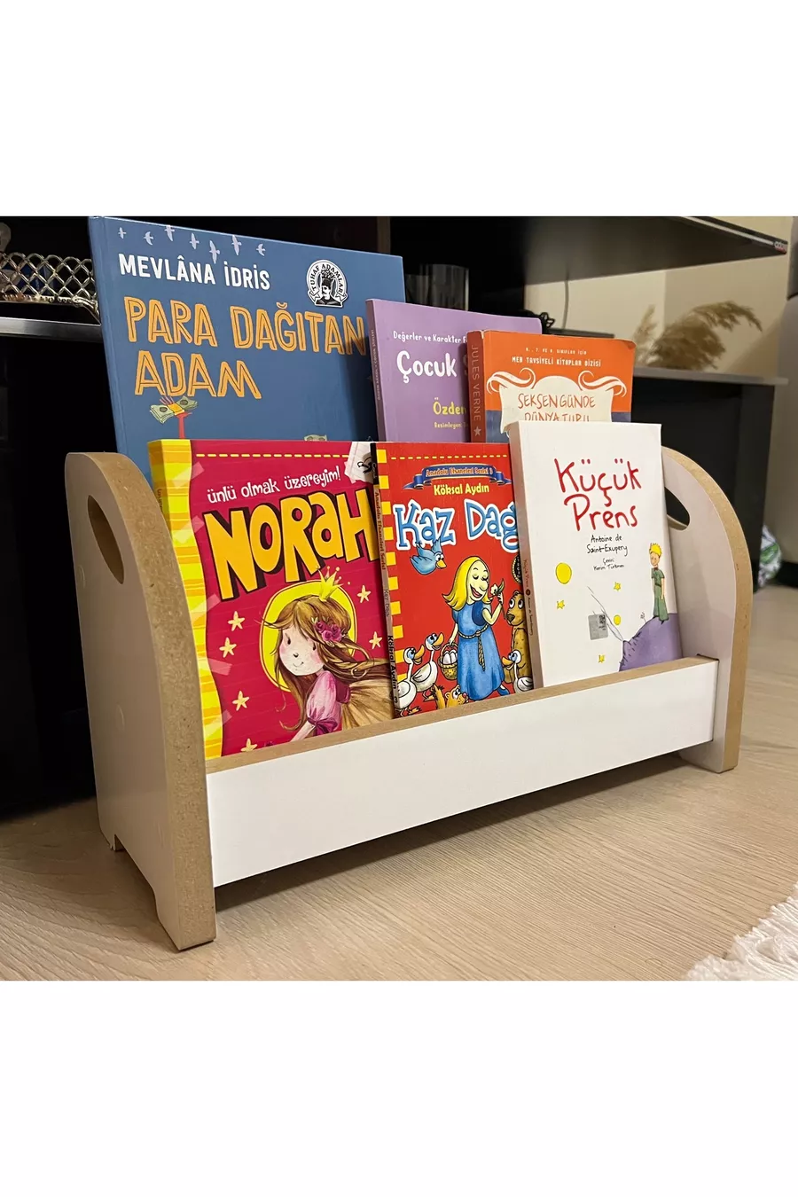 Bibliothèque Montessori en bois, très pratique