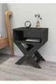 Table de chevet avec pieds en X et porte-revues, table latérale pour lit