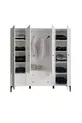 Armoire Focus 4 Portes Blanche (% MDF) - 4 Portes, 2 Tiroirs, Armoire sur Pieds
