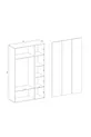 Armoire Niro 3 portes, avec tringle et étagères,  cm, blanc