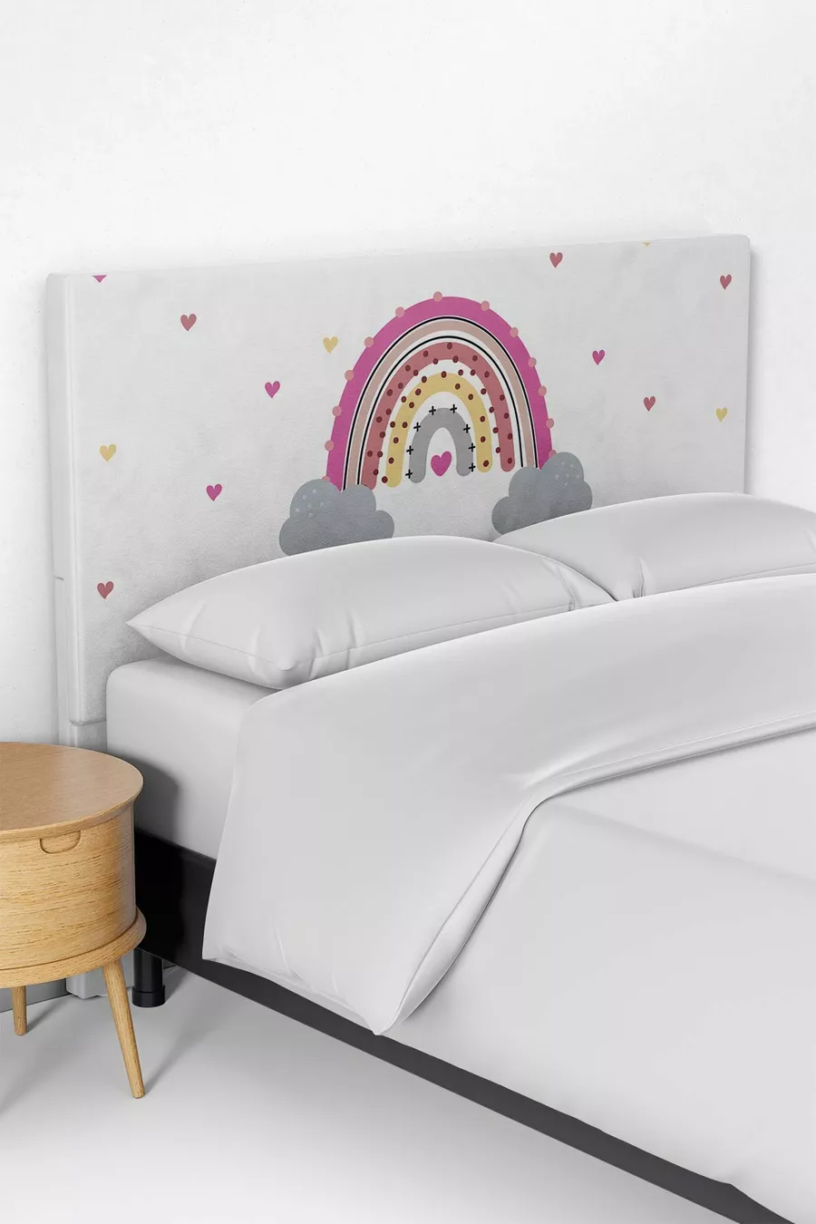 Housse de tête de lit de chambre d'enfant avec motif arc-en-ciel coloré