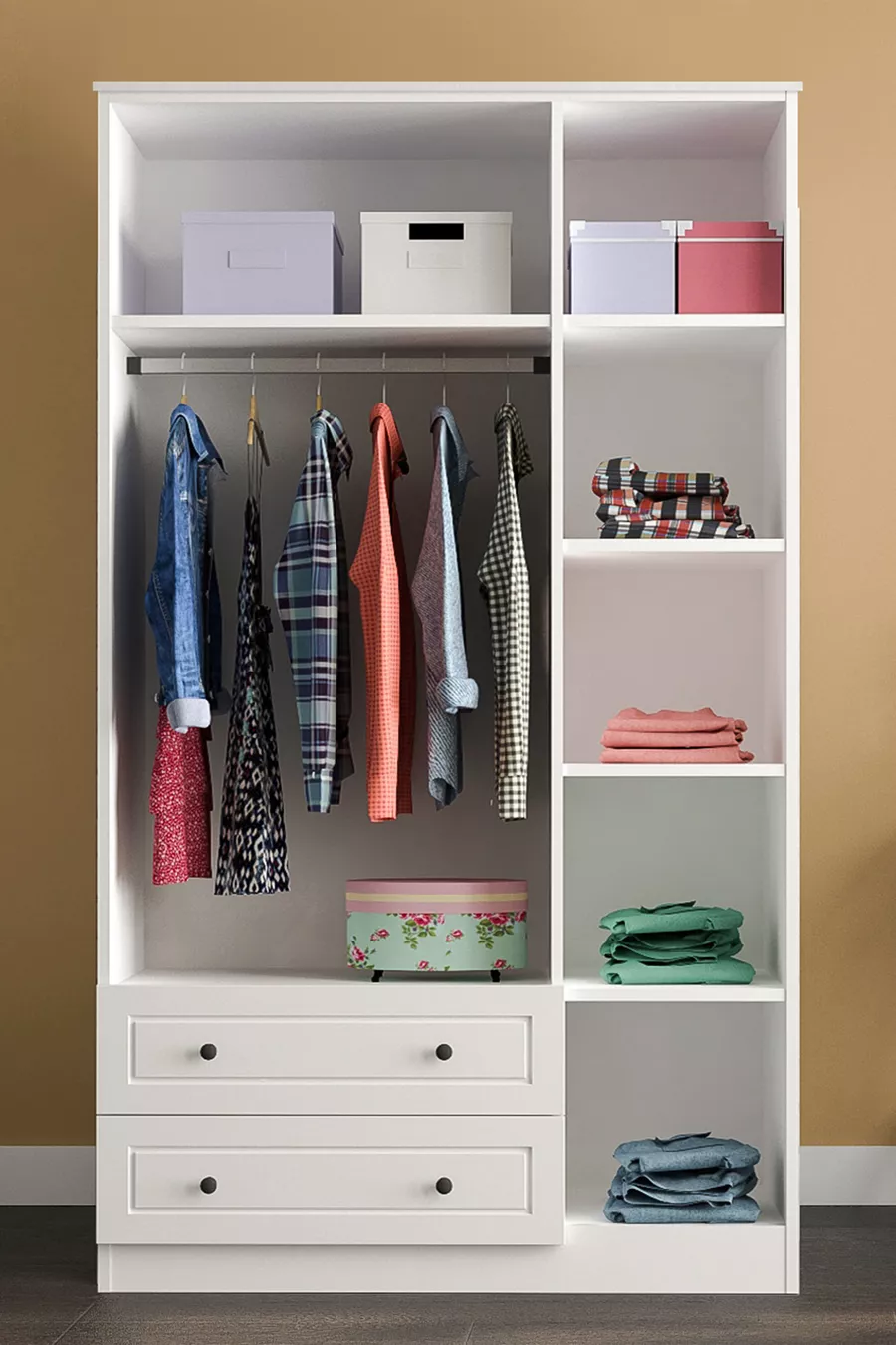 Armoire Beyza Country 3 portes 2 tiroirs