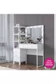 Rani Coiffeuse Miroir avec Lumières de Hollywood, 5 Tiroirs avec Étagère, Organisateur de Bijoux, Blanc