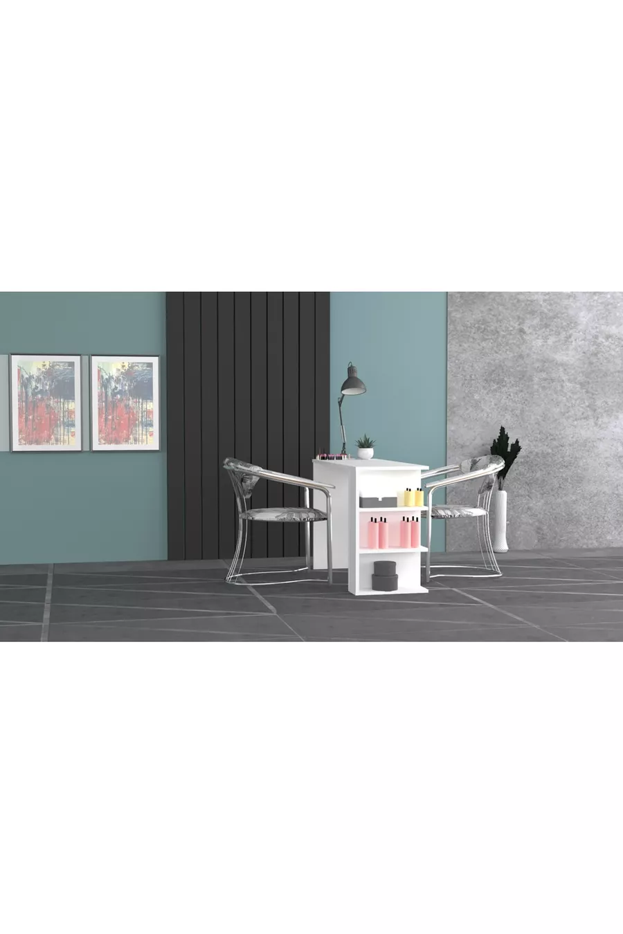 Table de manucure Nihal, table pour ongles en gel, table de maquillage