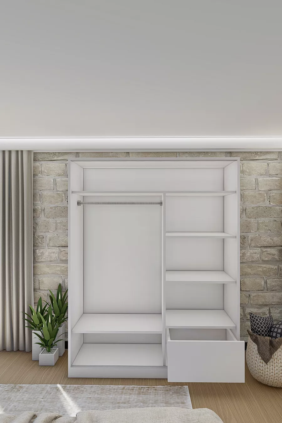 GM  ARMOIRE COULISSANTE VIOLET ET BLANC
