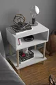 Table de chevet moderne à 2 étagères pour chambre à coucher, organisateur de chevet sur pieds en bois - Blanc