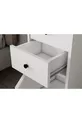 Table de chevet moderne blanche Eva à deux tiroirs et une porte