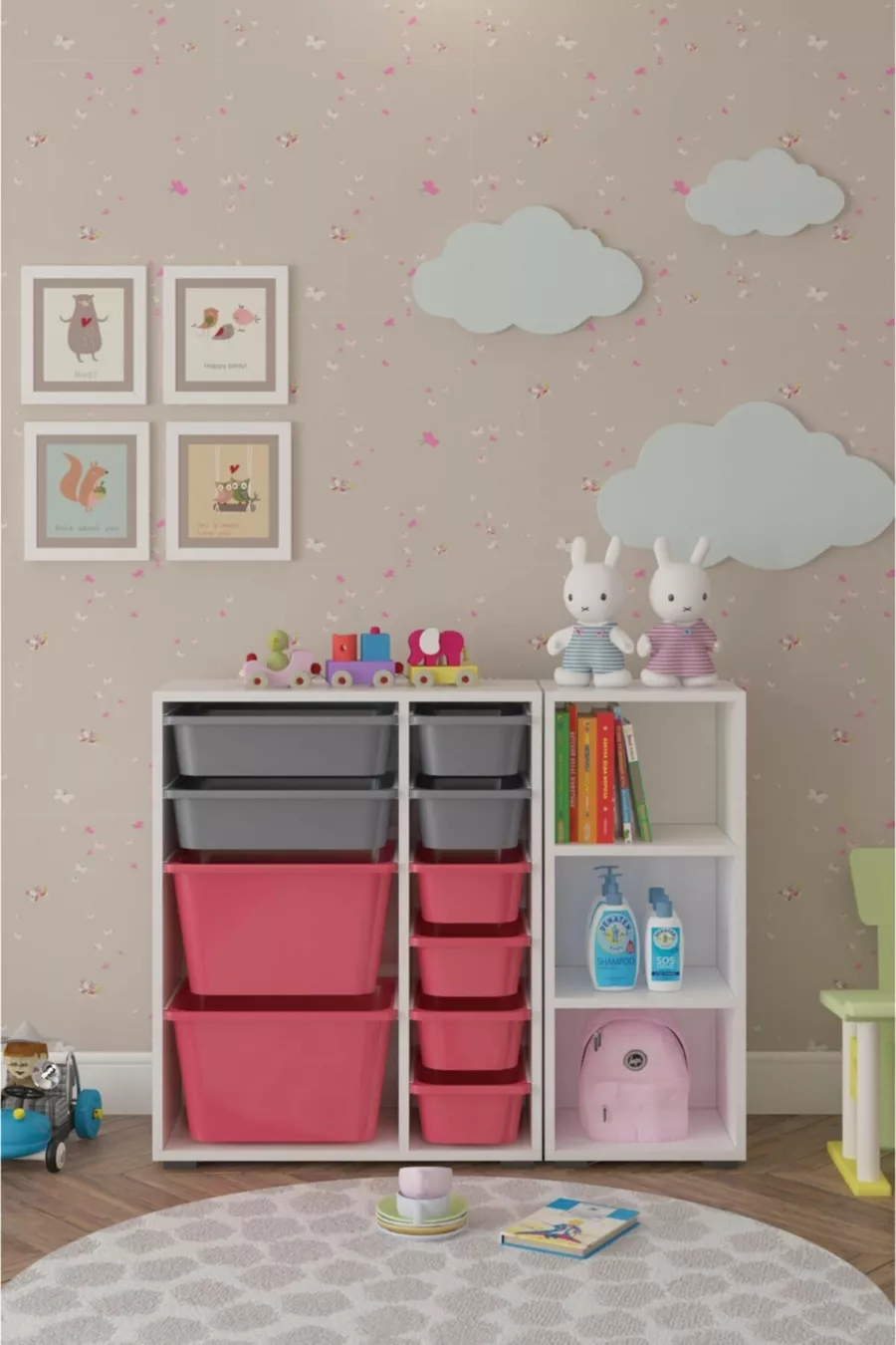 Bibliothèque polyvalente Key & Armoire de rangement à 3 étagères