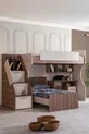 Lit superposé Ranza avec bureau double à Milan, lit superposé moderne
