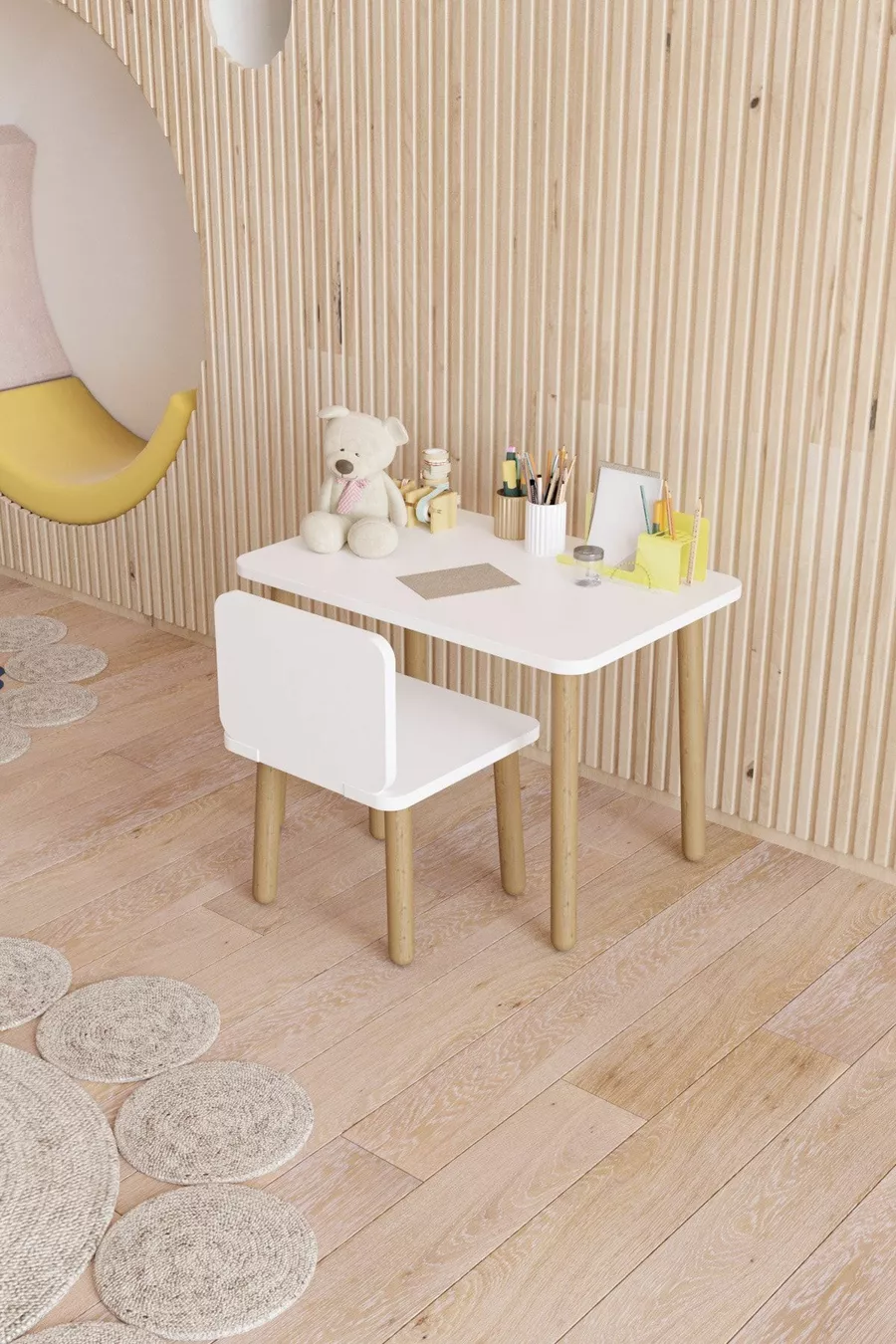 Table pour enfants effaçable à sec - Table d'activité - Ensemble de bureau pour enfants avec 1 chaise