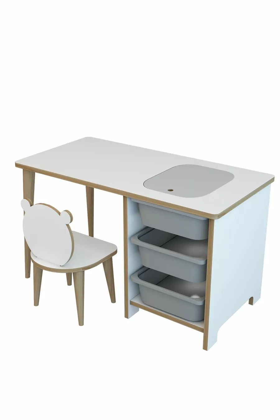 Bureau enfant pour activités et jeux avec chaise, table d'été
