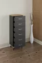 Commode Belinda à 6 tiroirs Gris anthracite