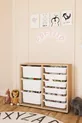 Armoire à jouets 3 profondurs 9 paniers, meuble polyvalent pour cuisine, cellier et salle de bain