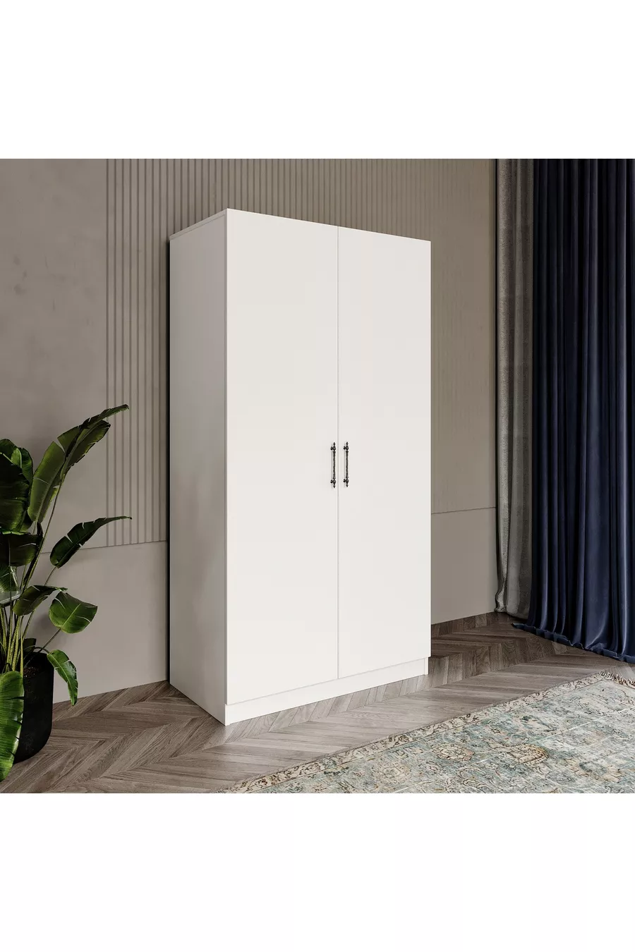 Armoire à deux portes en MDF % - Armoire à deux portes - Garde-robe multifonctions