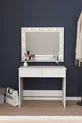 Table de maquillage Hollywood avec miroir et éclairage LED, table de cosmétiques avec organiseur à tiroirs compartimentés