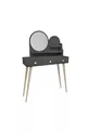 Coiffeuse en bois avec miroir et tiroirs Ruges sur pieds, anthracite - Ruges