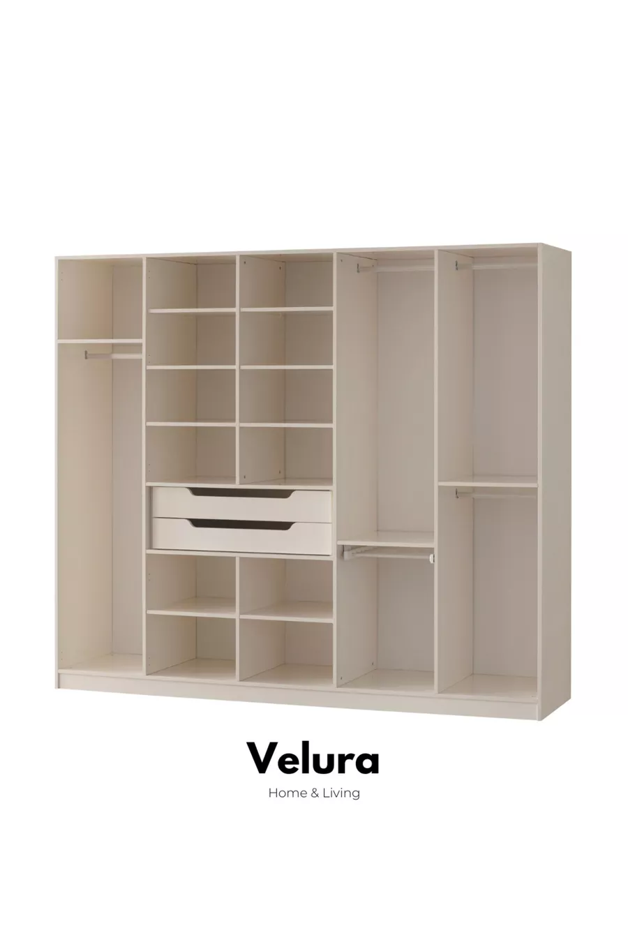 Ensemble de chambre à coucher Marcel à 3 miroirs (armoire) - 5 portes