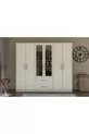 ENSEMBLE DE CHAMBRE À COUCHER METALA, BLANC, 6 PORTES