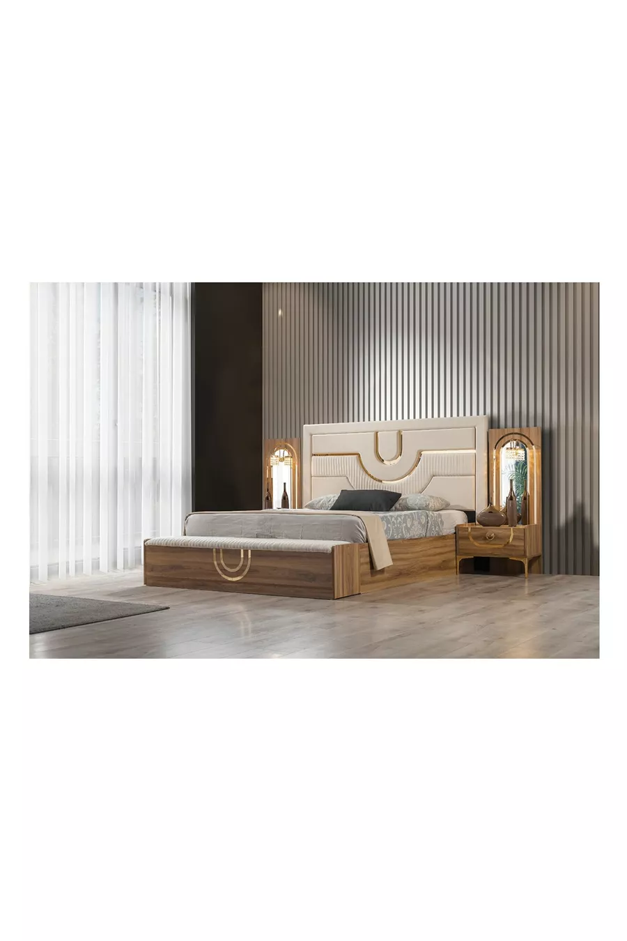 Ensemble de chambre à coucher Safir Noyer