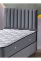 Ezgi Lit Simple (Cadre + Tête de lit + Matelas) Set de 3 pièces (Gris)