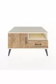 Commode Kronos 2 étagères, 1 tiroir, 1 porte, Pierre de lune-Pin