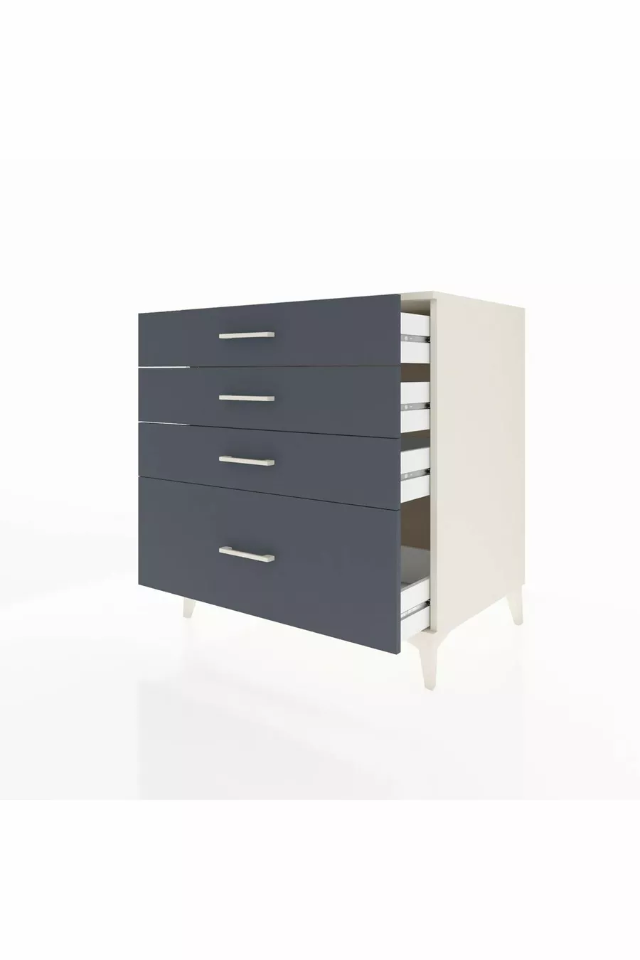 Commode Kronos 4 tiroirs Pierre de lune-Anthracite