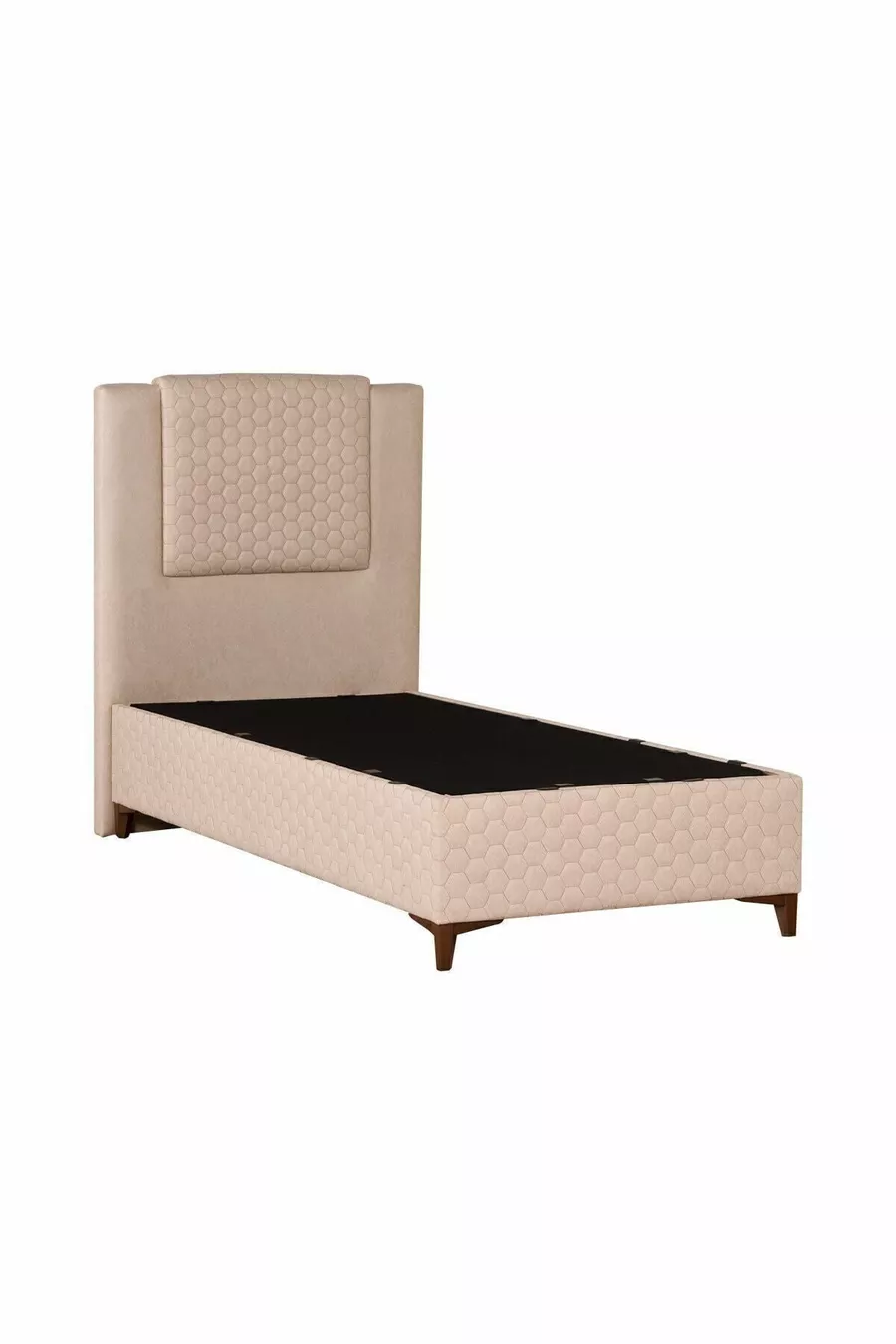 Ensemble de lit orthopédique avec coffre et tête de lit crème
