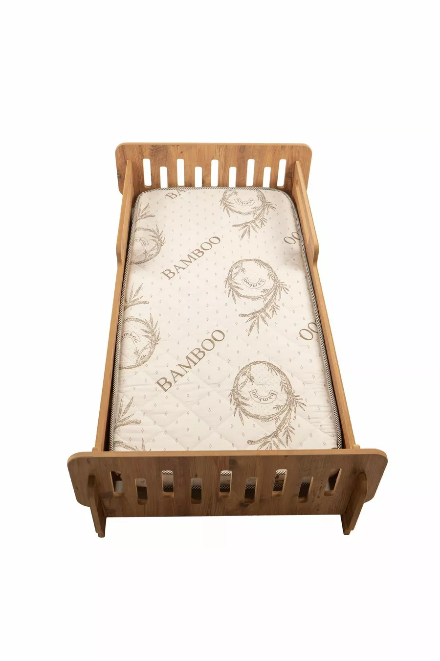 Lit bébé-Lit pour bébé-Lit de sol pour enfant-Lit de sol pour bébé-Lit-Lit-MDF-Noisette