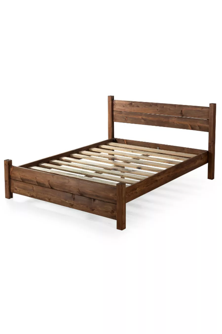 Lit double Ares en bois massif naturel